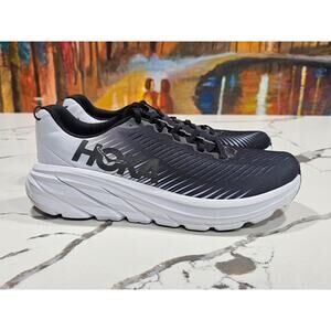 Hoka One M Rincon 3 Black White Size 9D US Men's Running Walking Shoes